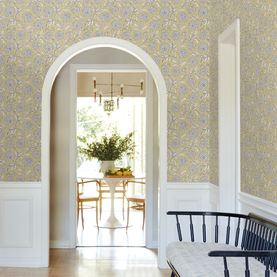 Vp1364 | Jardin, Chatsworth Garden Butter Floral Trail - Antonina Vella Wallpaper - Image 3