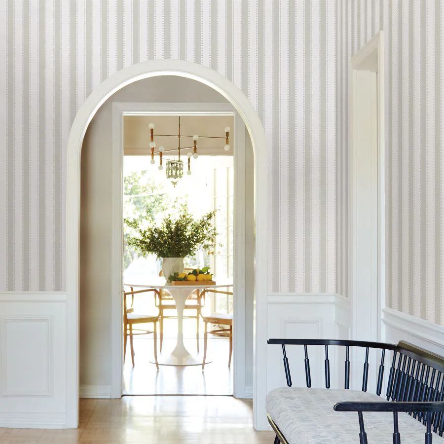 Vp1373 | Jardin, Tilford Light Grey Awning Stripe - Antonina Vella Wallpaper - Image 3