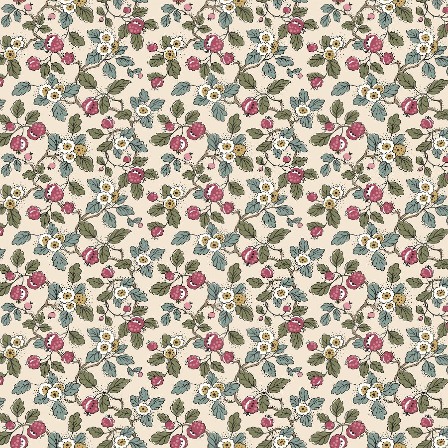 Vp1411 | Jardin, Framboise Merlot Berry Vines - Antonina Vella Wallpaper