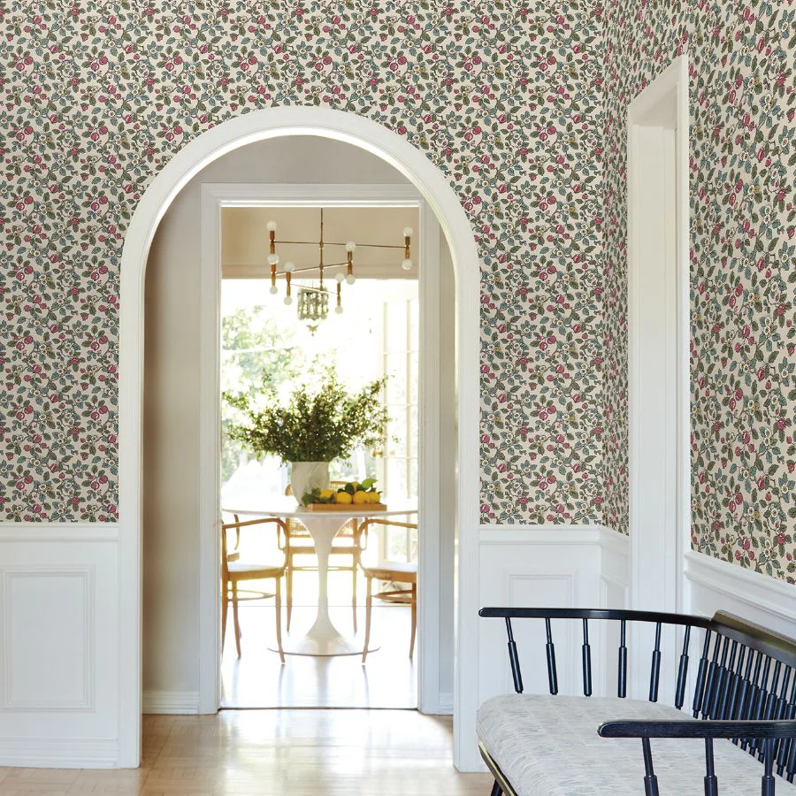 Vp1411 | Jardin, Framboise Merlot Berry Vines - Antonina Vella Wallpaper - Image 3