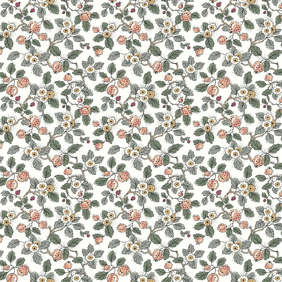 Vp1414 | Jardin, Framboise Blush Berry Vines - Antonina Vella Wallpaper