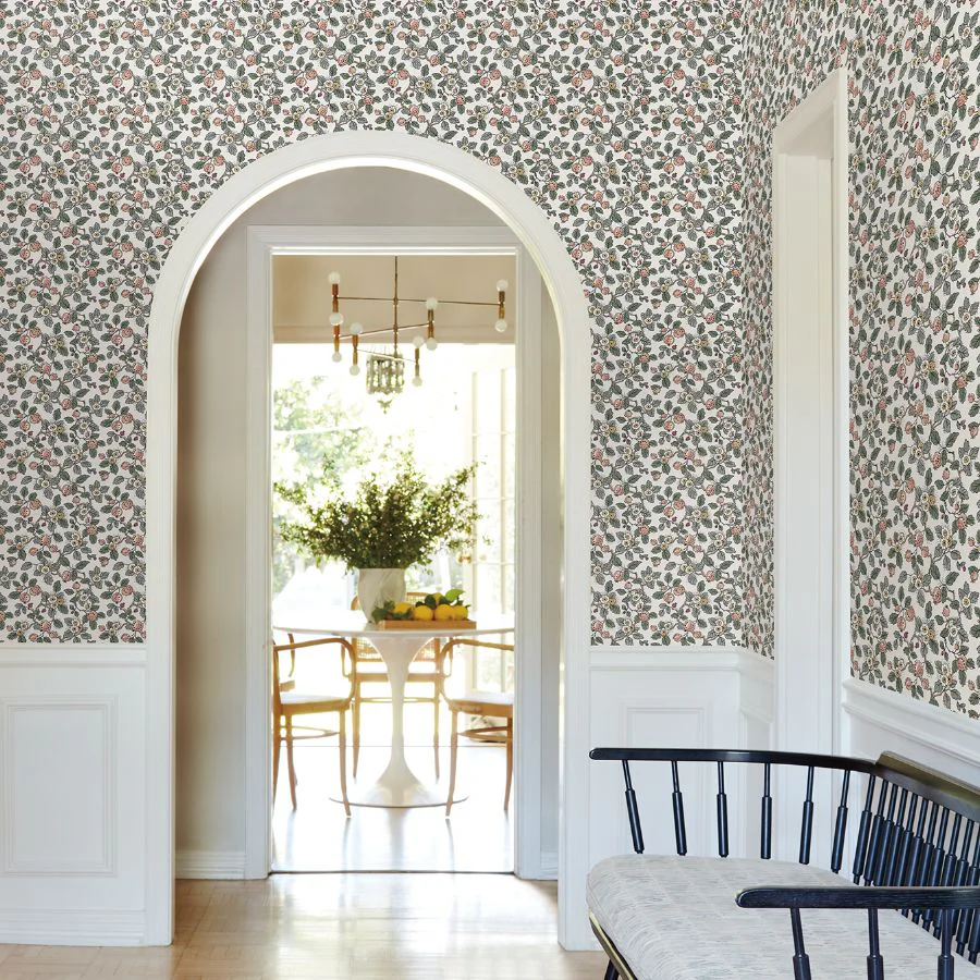 Vp1414 | Jardin, Framboise Blush Berry Vines - Antonina Vella Wallpaper - Image 3