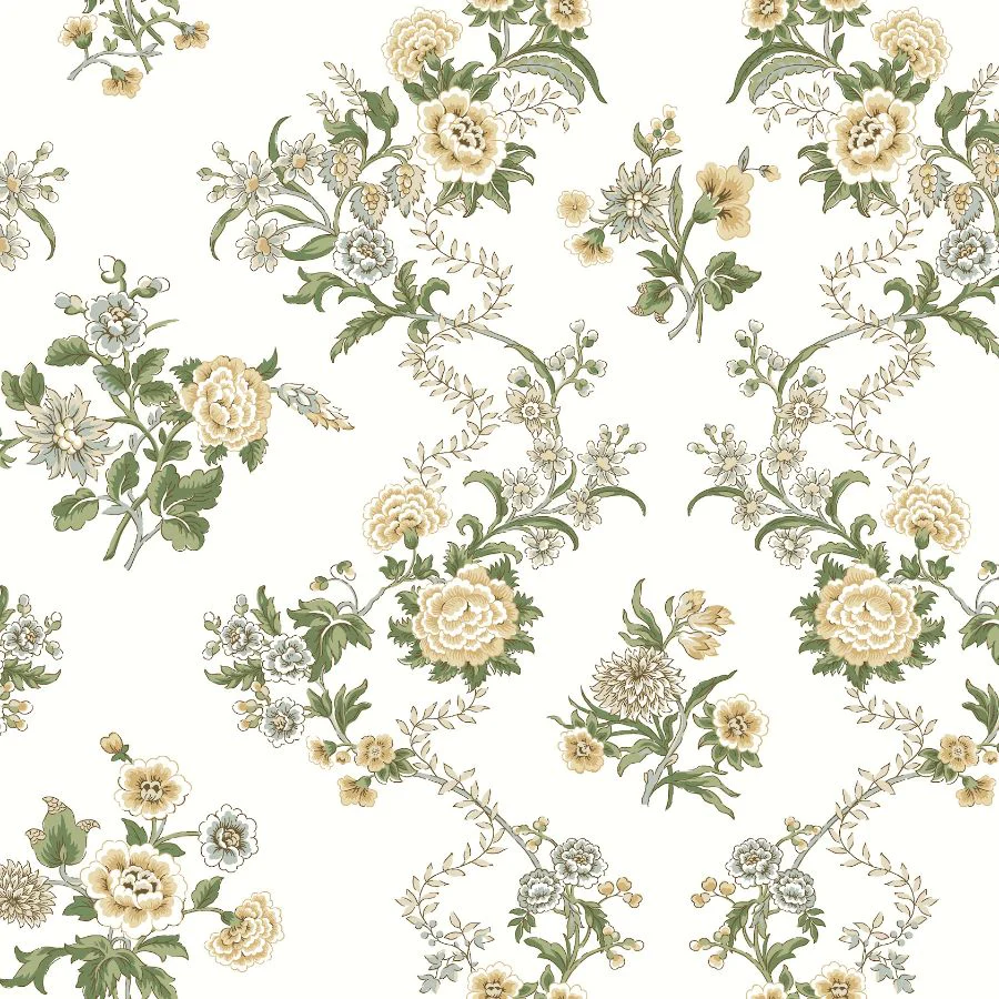 Vp1421 | Jardin, Genevieve Butter Floral Trail - Antonina Vella Wallpaper