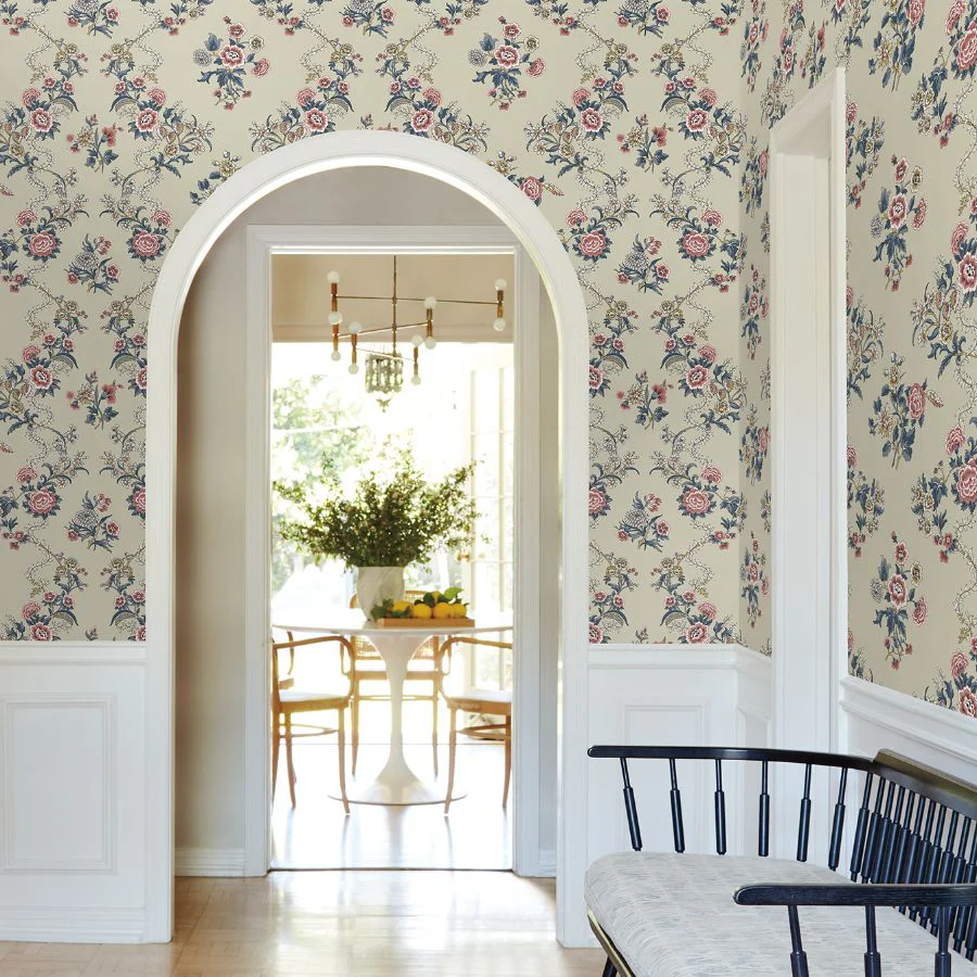 Vp1424 | Jardin, Genevieve Rose Floral Trail - Antonina Vella Wallpaper - Image 3