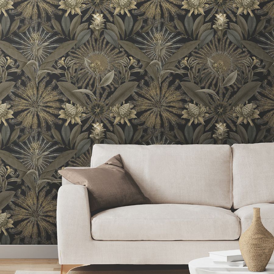 Vr1531 | Caviar, Enchanted Garden - Ronald Redding Wallpaper - Image 2