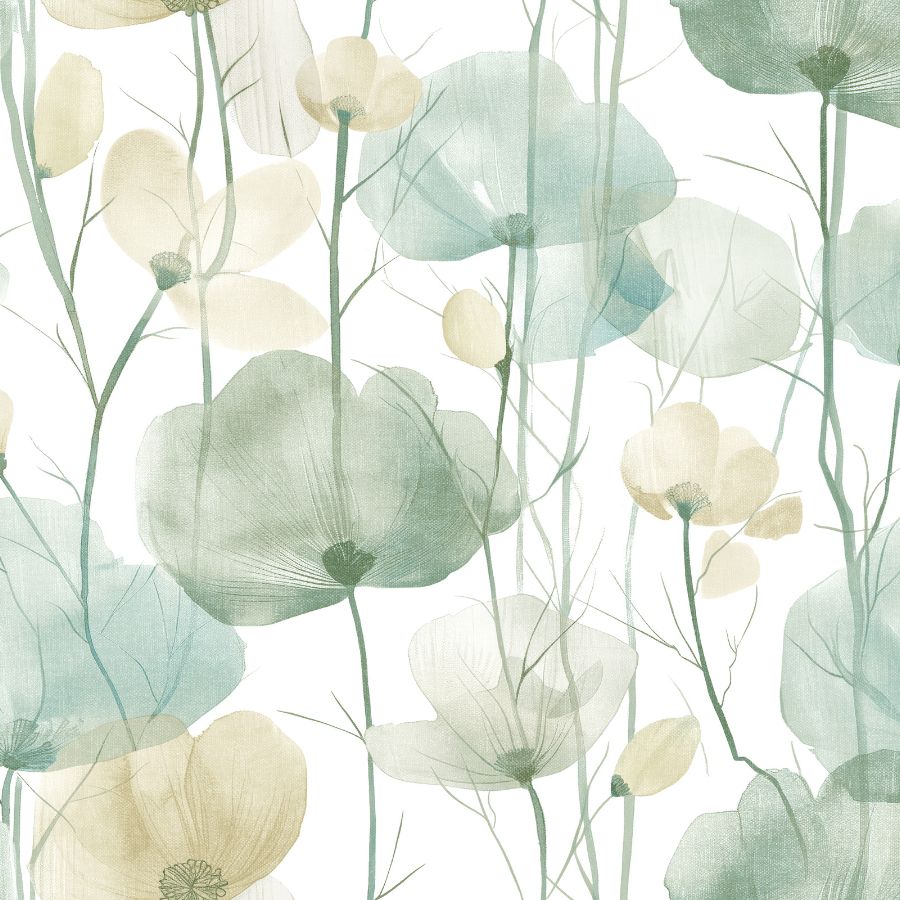 Vr1539 | Caviar, Cotswolds Poppies - Ronald Redding Wallpaper