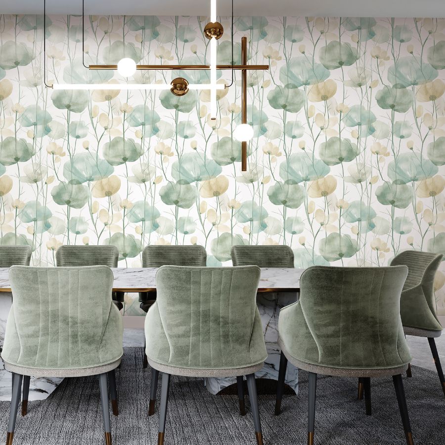 Vr1539 | Caviar, Cotswolds Poppies - Ronald Redding Wallpaper - Image 2