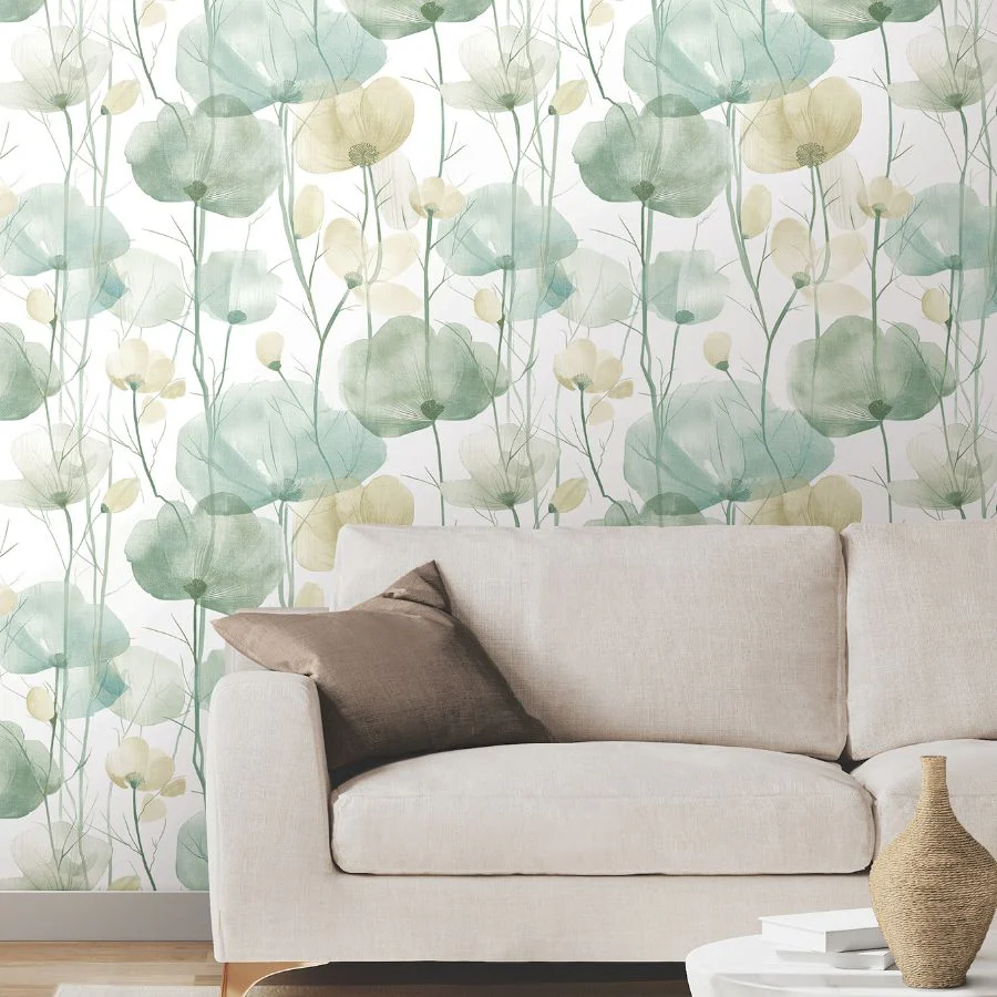 Vr1539 | Caviar, Cotswolds Poppies - Ronald Redding Wallpaper - Image 3