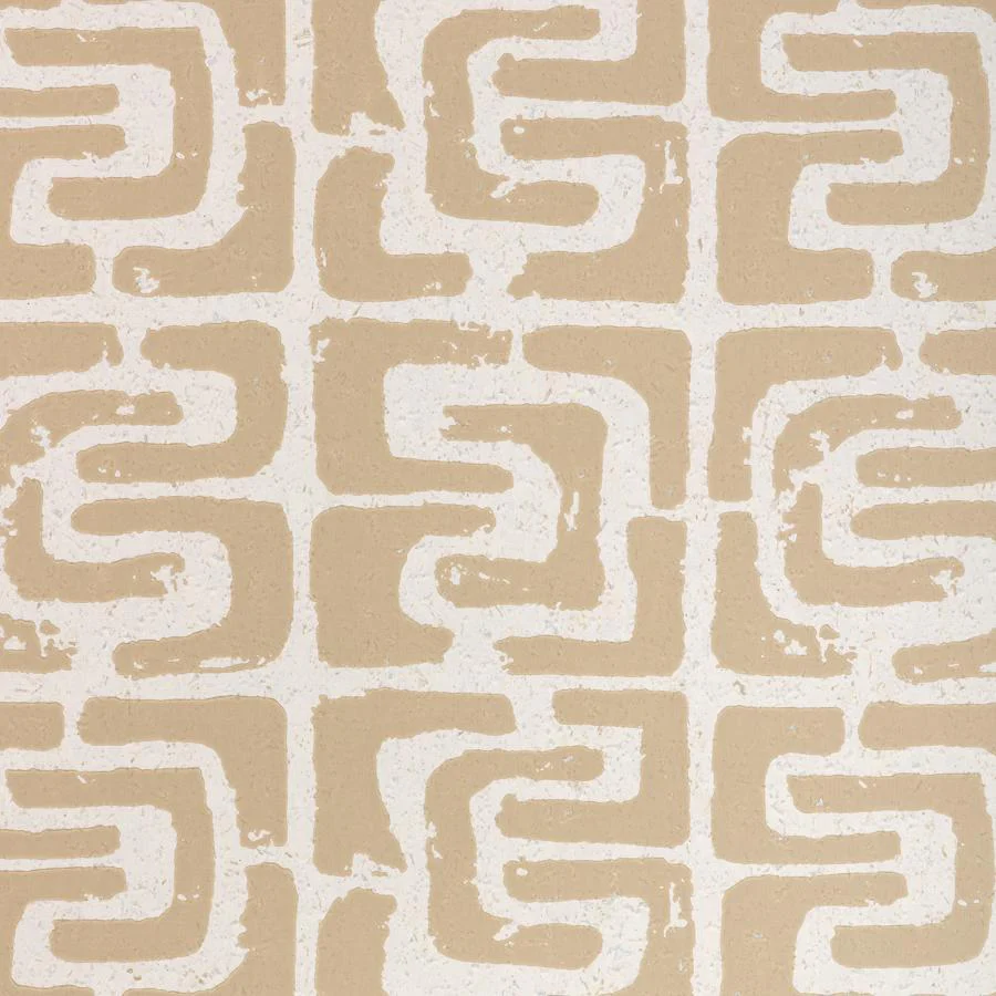 W4403-161 | Oui Bloc Due, Beige Abstract - Kravet Couture Wallpaper - W4403.161.0