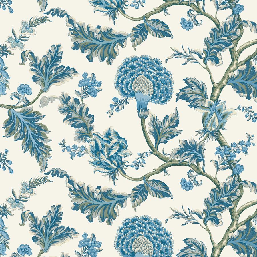 W4406-5 | Kravet Design, Blue Floral - Kravet Design Wallpaper - W4406.5.0