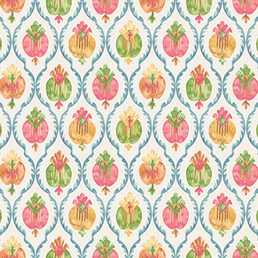 W8121-03 | Belvedere Mysore Ivory/Multi - Osborne & Little Wallpaper