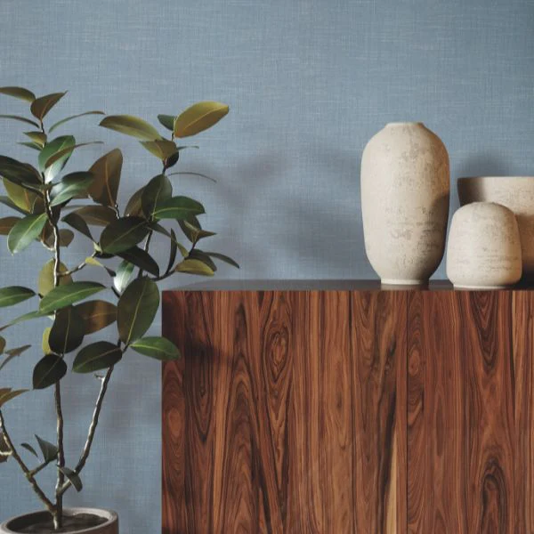 Ygl7060 | Natural Palette Resource, Combed Linen Cornflower Blue - Ronald Redding Wallpaper - Image 2